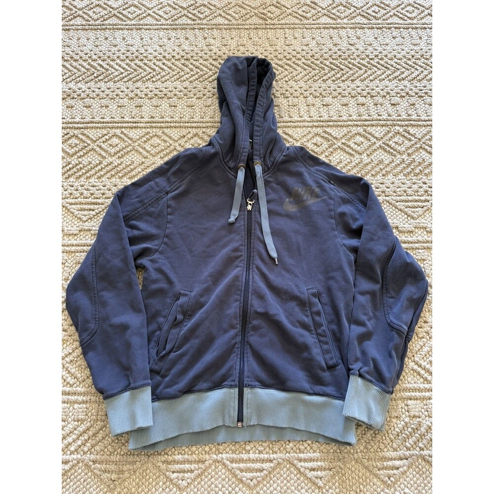 Nike Mens Zip Up Hoodie Sweater  Blue Size Small 229421-451